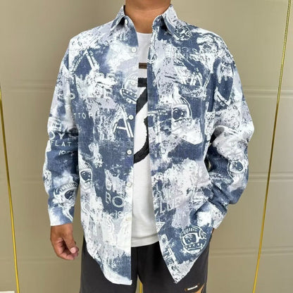 Herren Hemdjacke Modern mit trendigen Druckmustern - BerlinGlamour