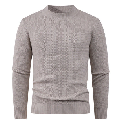 Herren Pullover Struktur Optik Modern Hochkragen
