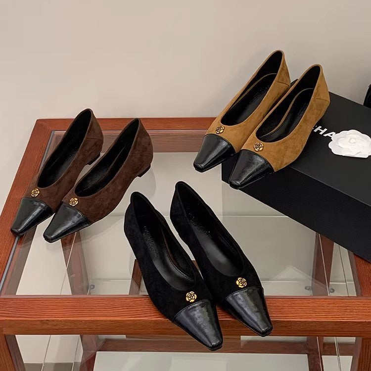 Damen Ballerinas Elegantes Leder Comfort Schuhe