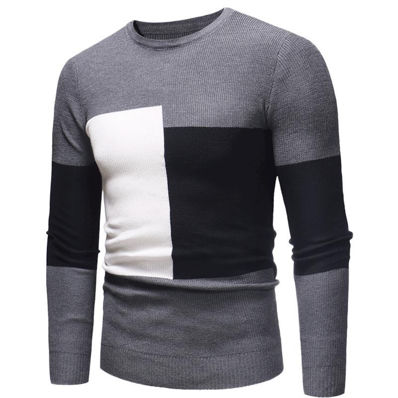 Herren Pullover Modernes Blockmuster Designer Style