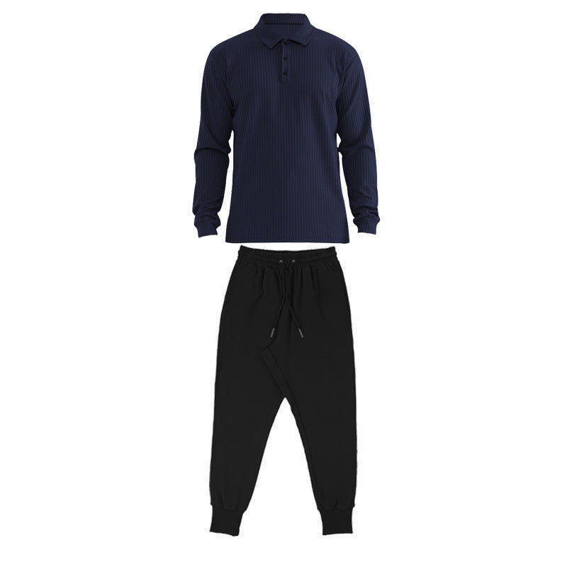 Herren Sportset Langarm Polo Jogginghose Komfort Set
