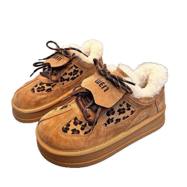 Damen Sneaker Bequem Leopardenmuster Komfort Schuhe