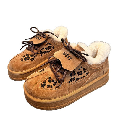 Damen Sneaker Bequem Leopardenmuster Komfort Schuhe