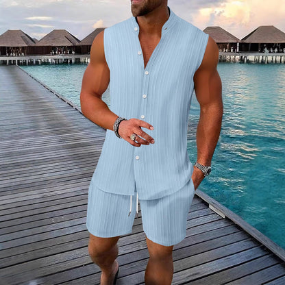 Männer Sommer Lounge Set Ärmellos Leicht Berlin - BerlinGlamour