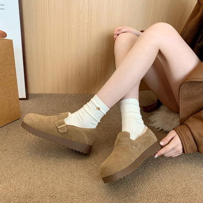 Damen Clogs Weich Velours Bequem Schnalle Modisch