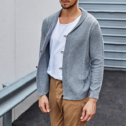 Herren Cardigan Lässig Offener Schnitt Strick Pullover Modern