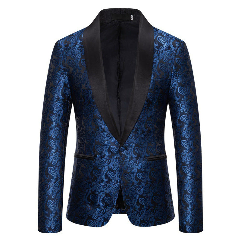 Herren Smokingjacke Elegant mit Muster Schwarz