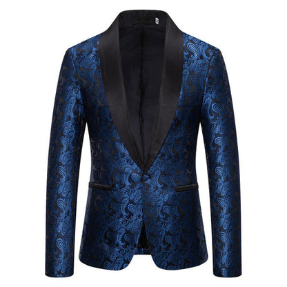 Herren Smokingjacke Elegant mit Muster Schwarz
