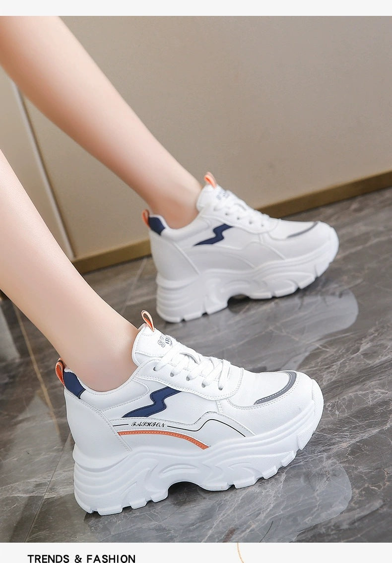 Damen Plateau Sneaker Sportlich Weich mit Dämpfung