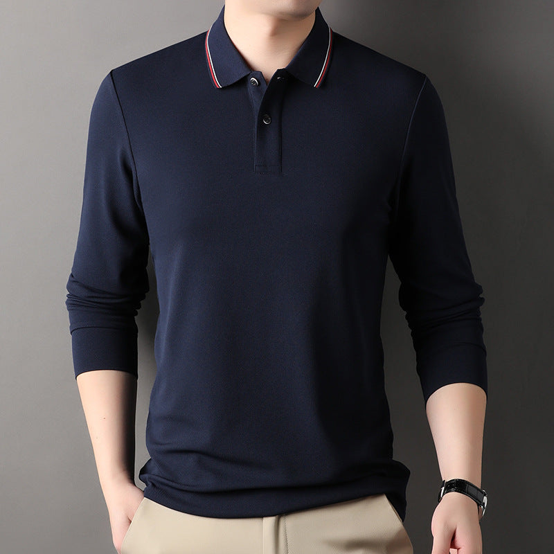 Herren Poloshirt Atmungsaktiv Piqué Elegante Kontrastdetails
