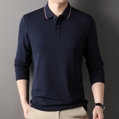 Herren Poloshirt Atmungsaktiv Piqué Elegante Kontrastdetails