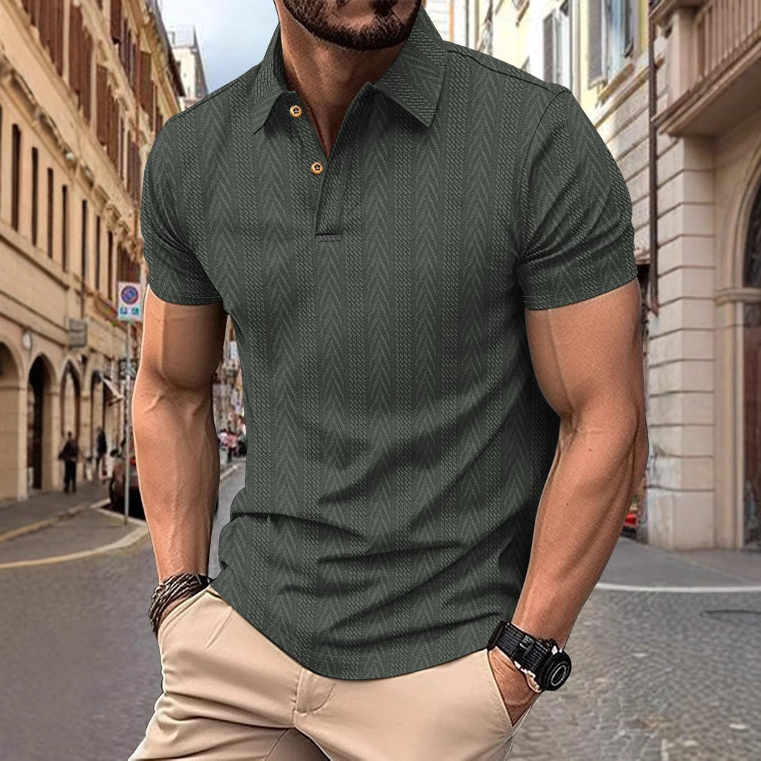 Herren Poloshirt Kurzarm Strukturiert Elegantes Design
