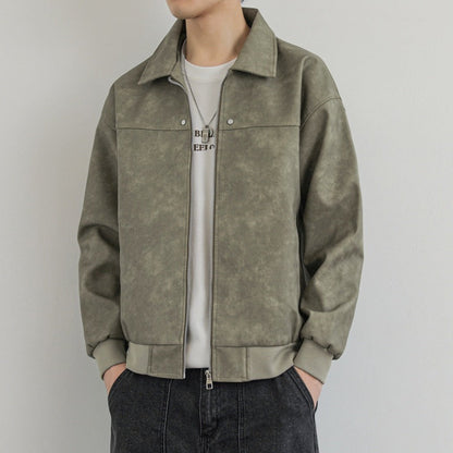 Lederjacke Herren Modern Bequem Wildleder