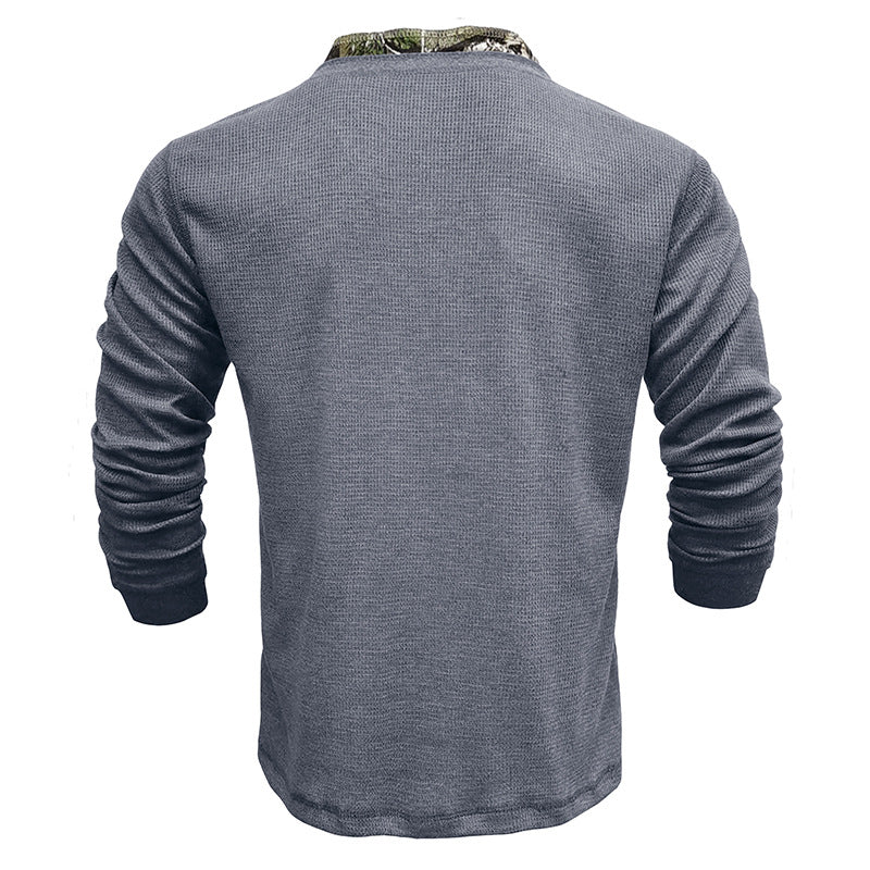 Herren Pullover Langarm Strukturiert Moderner Kragen