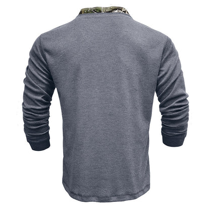 Herren Pullover Langarm Strukturiert Moderner Kragen
