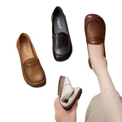 Damen Mokassins Bequem Lederschuhe Elegante Optik