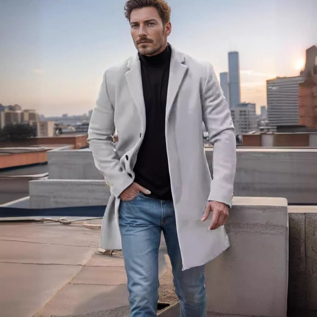 Herren Wollmantel Einfach Elegant