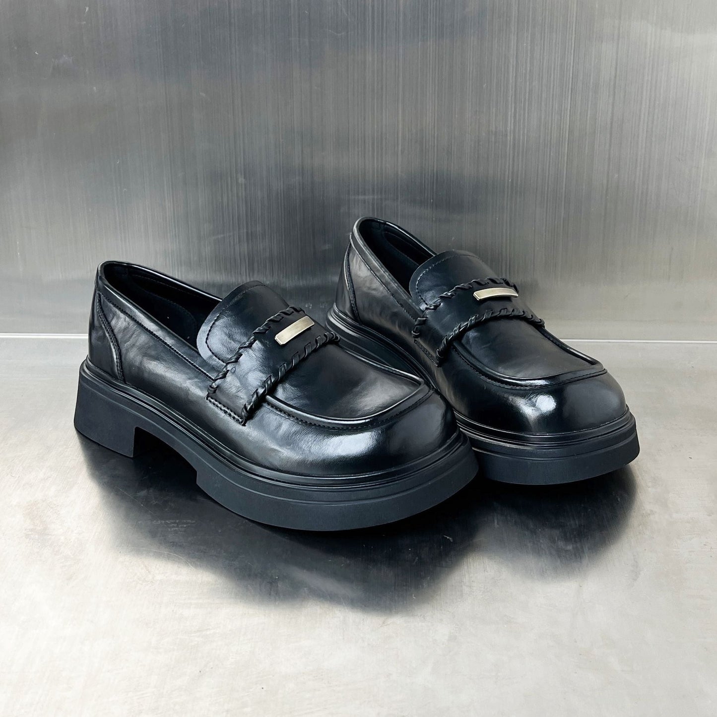 Damen Mokassins Hochhackig Dekorativ Riemen Schuhe