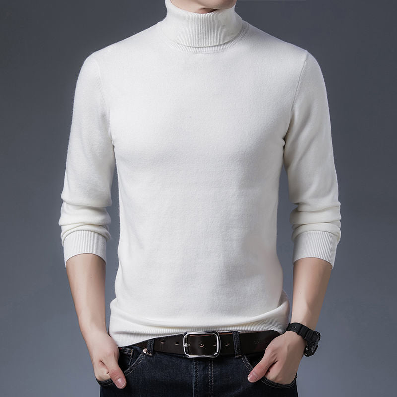 Herren Rollkragenpullover aus Merino Wolle Warm Elegant