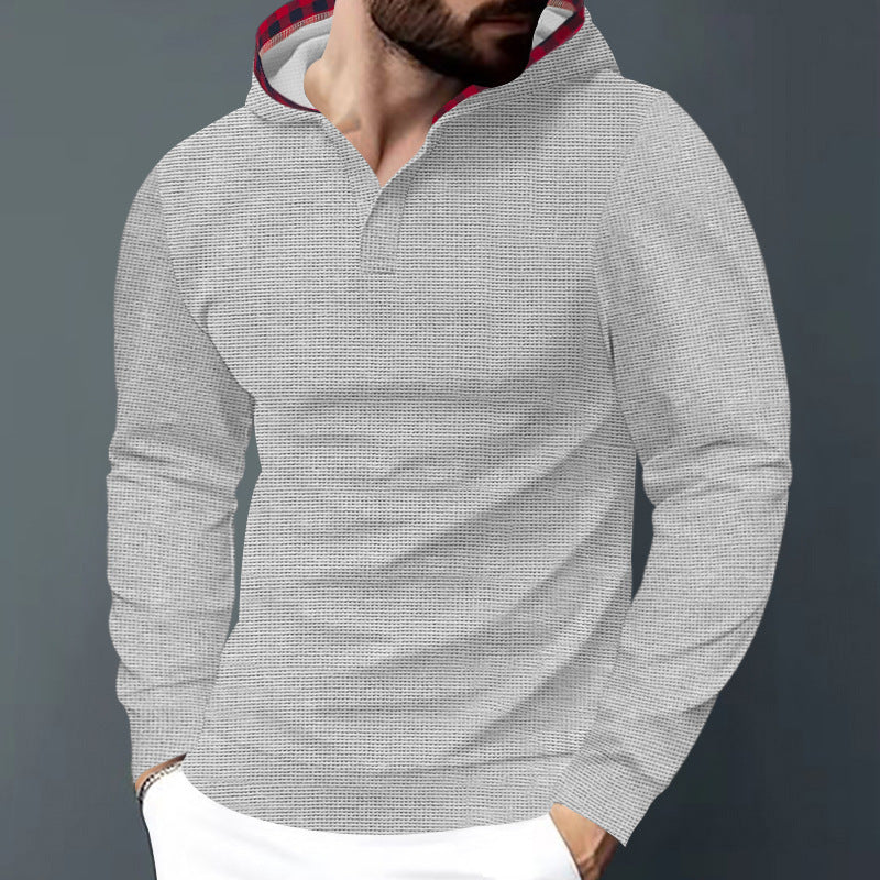 Herren Hoodie Langarm Modern mit Kontrastkapuze