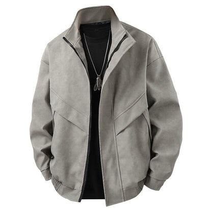 Herren Freizeitjacke Modern Asymmetrisch mit Taschen