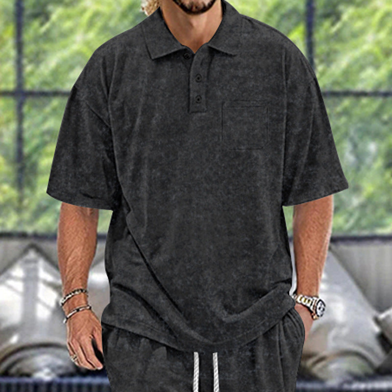 Herren Poloshirt Modern Strukturiert Knöpfe Berlin