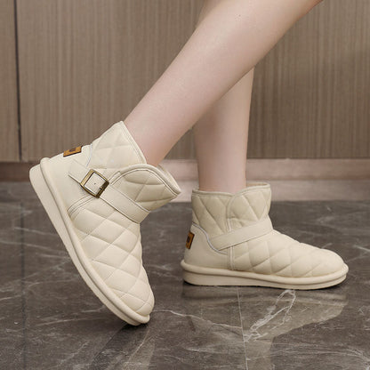 Damen Winterstiefel Warm Isoliert Klettverschluss Modisch