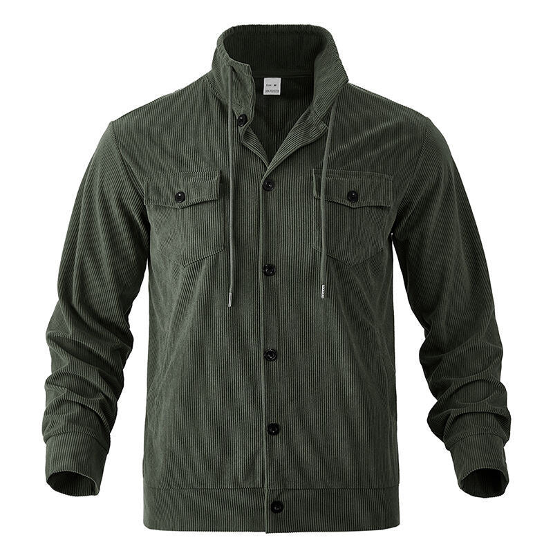 Herren Cordjacke Stehkragen Modisch Praktisch