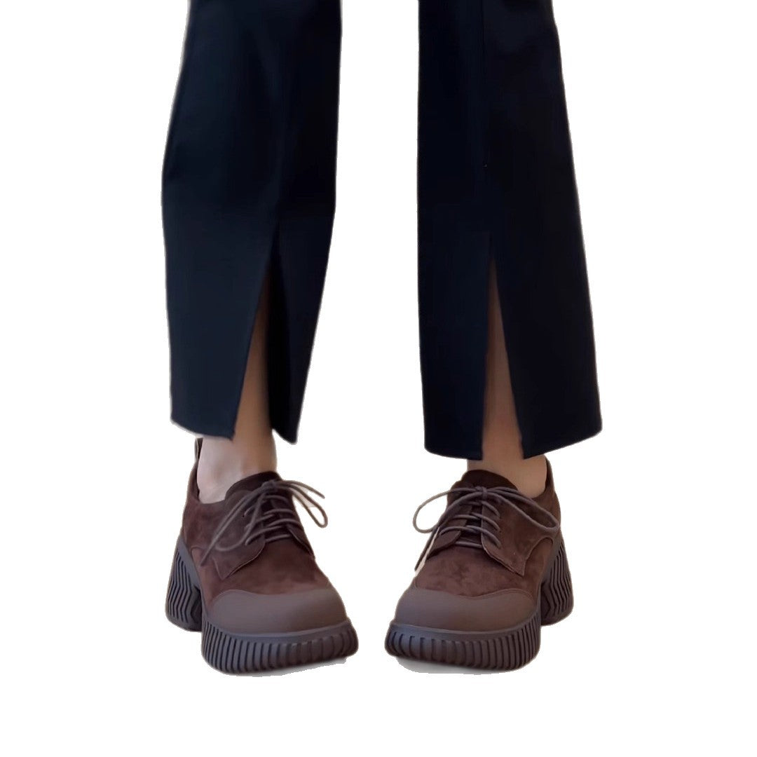 Damen Plateau Schuhe Bequem Schnürschuhe Robust