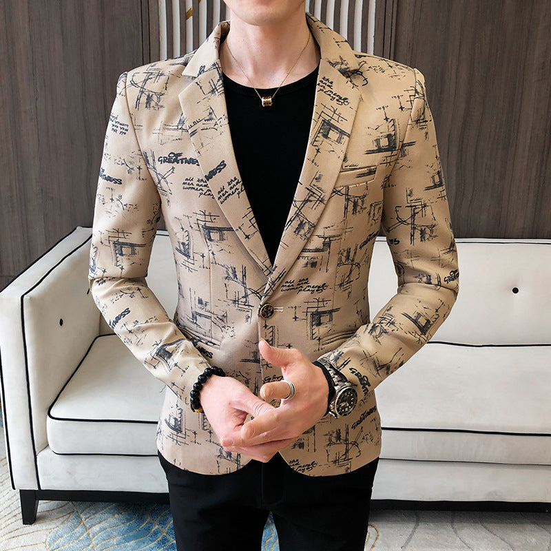 Herren Blazer Elegant Modern mit Schlitz und Knöpfen