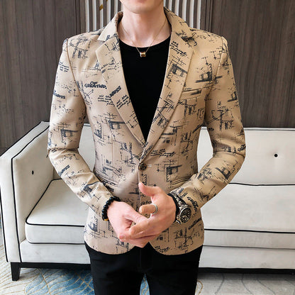 Herren Blazer Elegant Modern mit Schlitz und Knöpfen