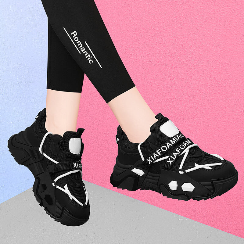 Sportliche Damen Sneaker Chunky atmungsaktiv Komfort Sohle