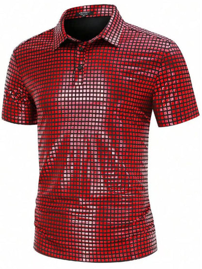 Herren Kurzarmhemd Mosaik Design Modern Berlin Style