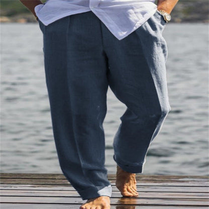 Herren Leinenhose Leicht Sommerhose Beige - BerlinGlamour