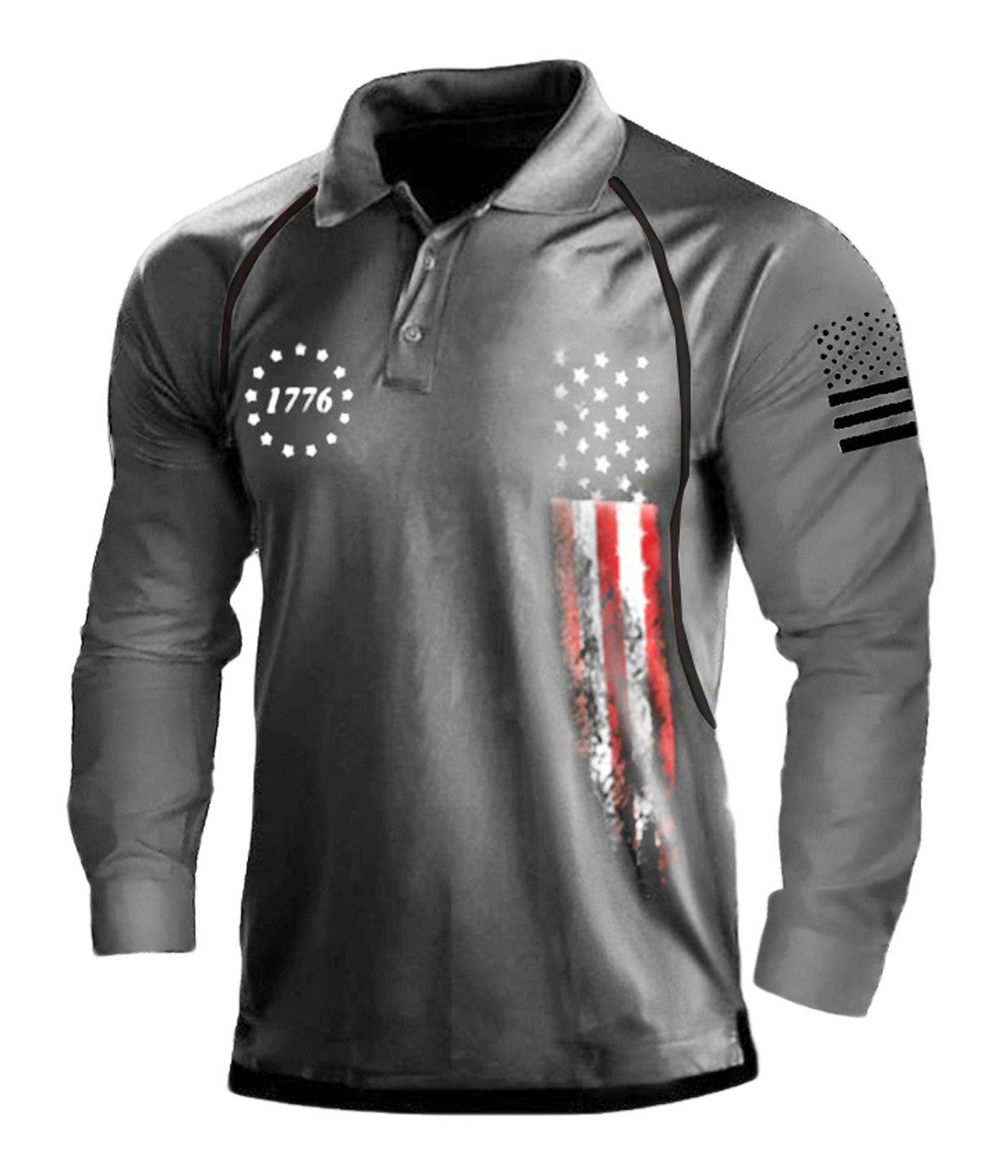 Herren Poloshirt Langarm Patriotisch Berlin Style