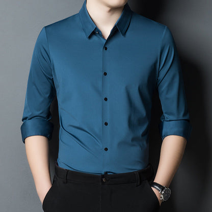 Herren Hemd Elegant Langarm Moderner Schnitt