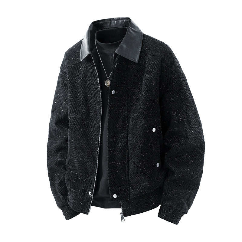 Herren Bomberjacke Trendig Modern Schwarz