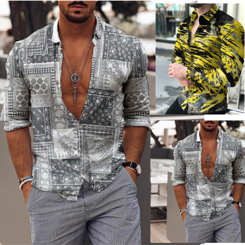 Herren Hemd Patchwork-Design Modern Trendy - BerlinGlamour