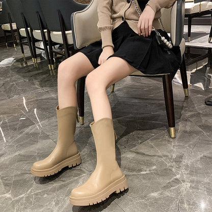 Damen Stiefel Hoch Rutschfest Gummi Schuhe Winter