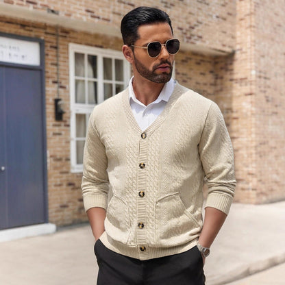 Strickcardigan Herren Modern mit Taschen und Textur