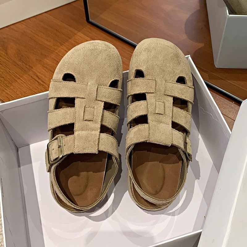 Damen Sandalen Wildleder Riemen Modern