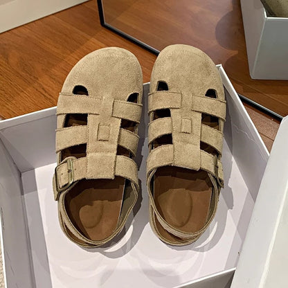 Damen Sandalen Wildleder Riemen Modern