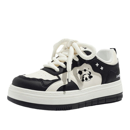 Damen Sneaker Sportlich Tiermotiv Schnürsenkel