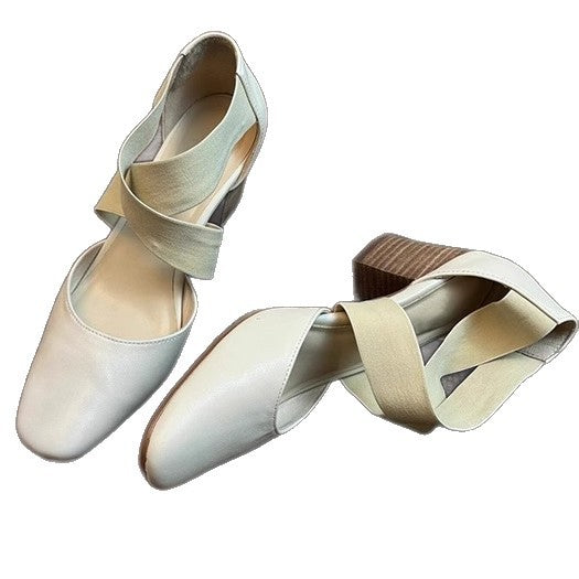 Damen Slingback Pantoletten Elegante Schuhe mit Kreuzband