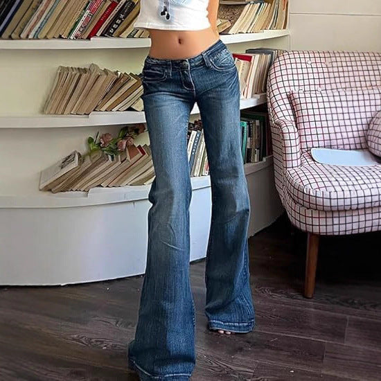 Damen Highwaist Jeans Stretch Flared Bequem
