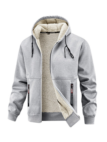 Herren Kapuzenjacke Warm Kuschelig Taschen