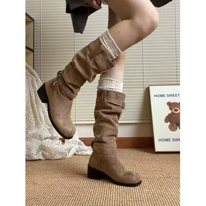 Damen Stiefel Hoch Modisch Rutschfest Schuhe