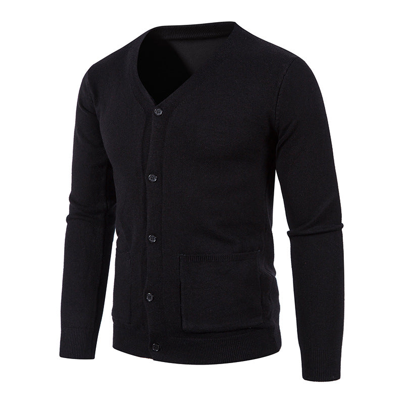 Herren Strickcardigan V-Ausschnitt Elegante Kaschmir Optik