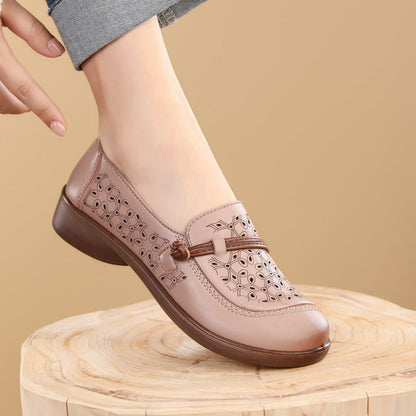 Damen Ballerinas Bequem Perforiert Modisch