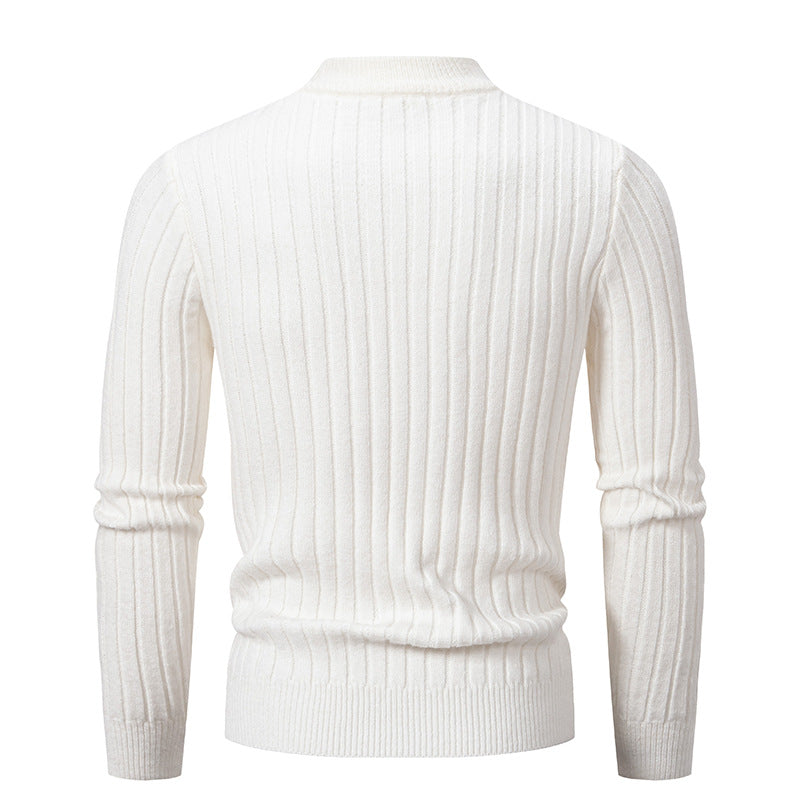 Herren Strickpullover Zopfmuster Modern Schwarz